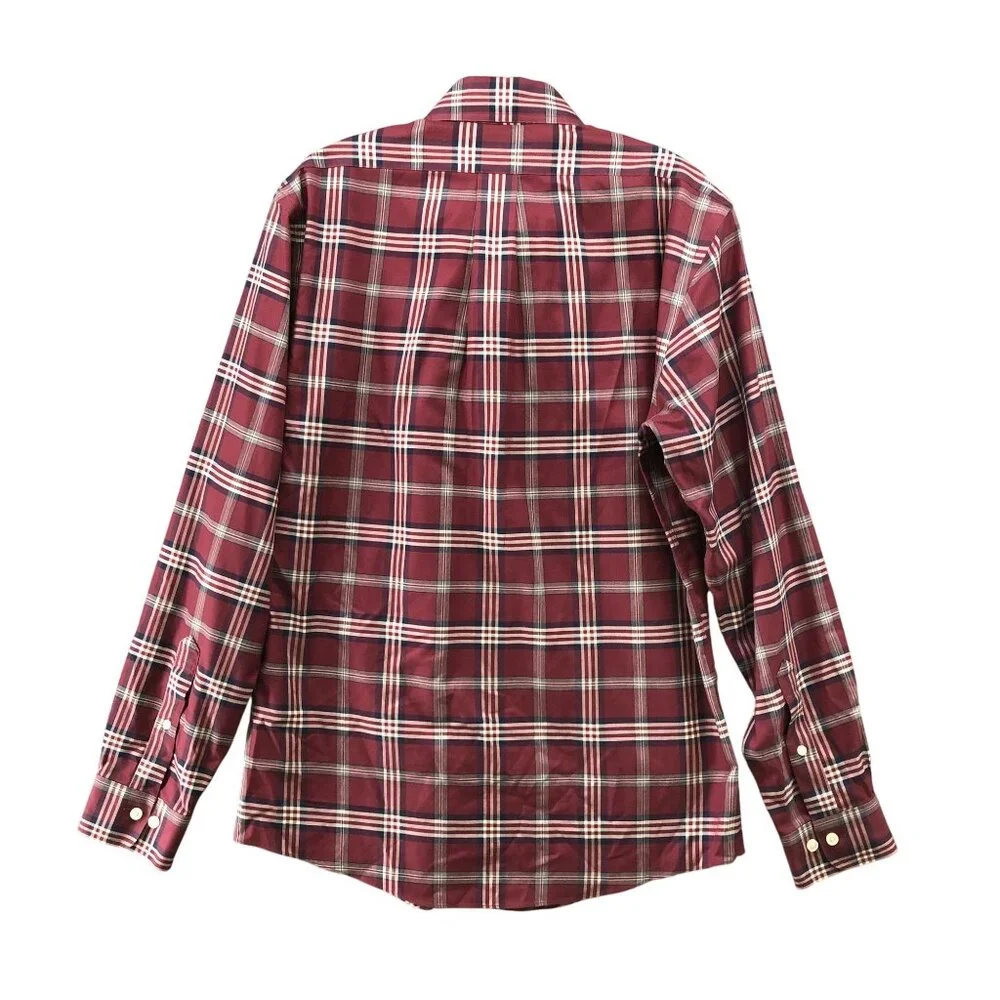 Brooks‎ Brother Regent The Original Polo Shirt Mens M Supima Cotton Red Plaid - Picture 2 of 8